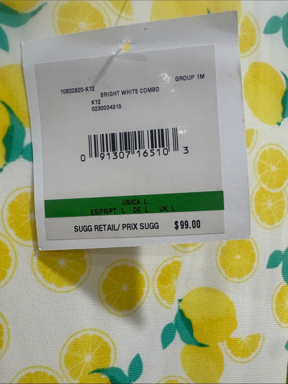 Pappagallo Yellow & Green Lemon Print Sleeveless Dress - Picture 3 of 3